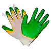 Перчатки  хб двойной латексный облив зеленые
