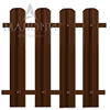 Штакетник М-образный фигурный коричневый 1,25м